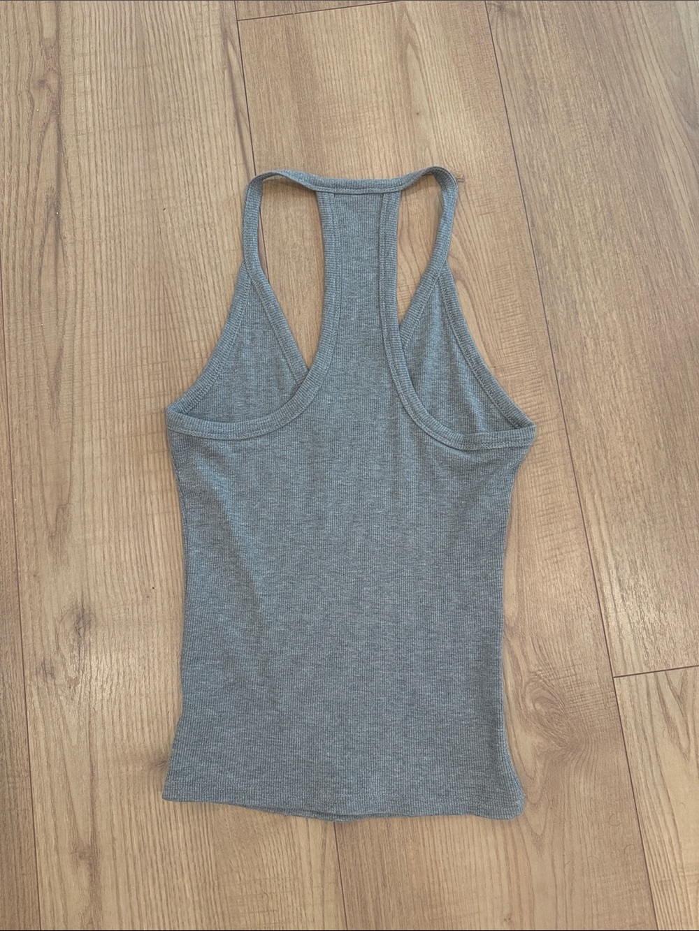 Women's Gray Ribbed Racerback Tank Top - Unbranded - Picture 2 of 2